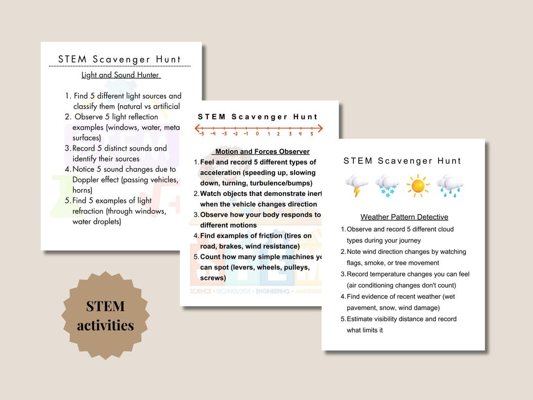 Stem Scavenger Hunt Printable Activity Science Classroom Educational ...