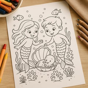 Mermaid Coloring Pages for Kids | Coloring Pages PDF to Print