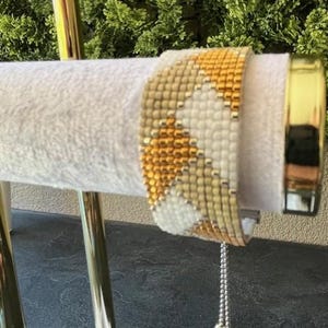 Woven jewelry, woven bracelet, Miyuki bead jewelry, Miyuki bead bracelet, wide women&#39;s bracelet, handmade jewelry, elegant jewelry
