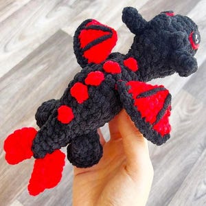 Crochet Dragon Amigurumi Pattern: Red & Black Fantasy Creature (PDF Download