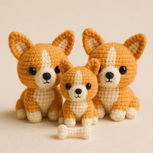 Amigurumi Corgi Puppy Crochet Pattern: DIY Dog Plushie (PDF Download