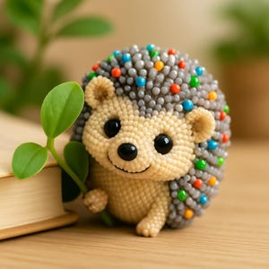 Modèle numérique au crochet - Hérisson agité de perles (PDF)