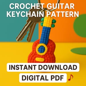 Crochet Guitar Pattern: Amigurumi Instrument, Music Lover Gift (PDF Download)