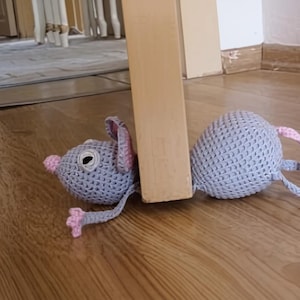 Rat Door Stopper Crochet Pattern - Amigurumi Animal Door Stop - Digital Download PDF