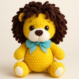 Amigurumi Lion Crochet Pattern, PDF Digital File, Easy to Follow, Beginner Friendly, Stuffed Animal Toy, Nursery Decor, Instant Download