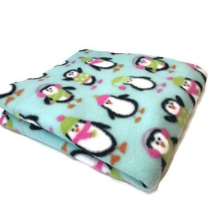 Blue penguins Guinea Pig Fleece Cage Liner | Waterproof | Absorbent lap pad