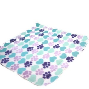 Cute Purple paws Guinea Pig Fleece Cage Liner | Waterproof | Absorbent lap pad