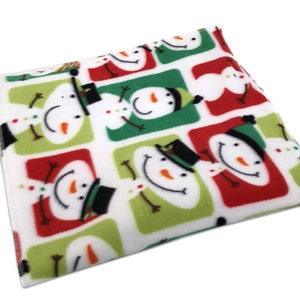Happy Snowmen Guinea Pig Fleece Cage Liner | Waterproof | Absorbent Lap pad