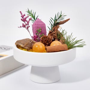 Kristallbonsai miniträdgård, gul kalcit och rubin torndekor, fossil trä zen skrivbordsprydnad, andlig hemaltare gåva