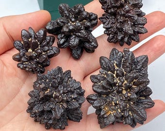 Piedras de profecía de diamante negro egipcio natural, piedra de activación del tercer ojo, herramienta de profecía antigua