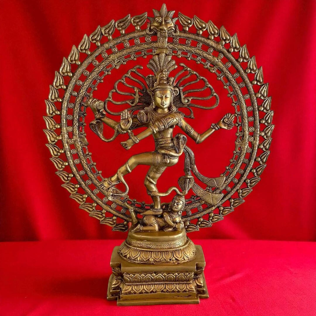 Handcrafted 27.5" Brass Nataraja Statue – Lord Shiva Cosmic Dance Idol ...