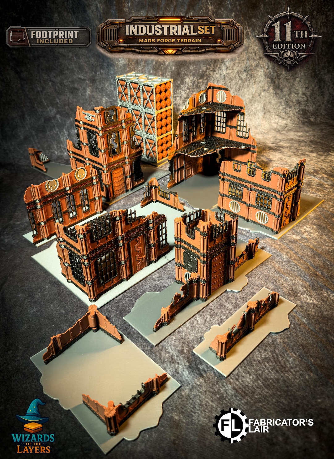 Warhammer 40k 11th Edition Terrain Set | Foldable Industrial Ruins ...