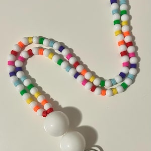 Rainbow Polymer Clay Beaded Lanyard