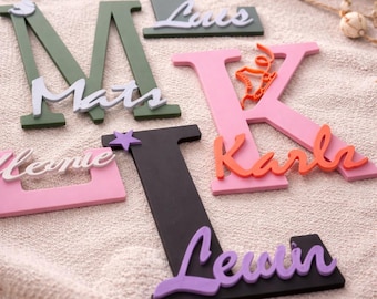 Personalized nameplate for children's room door sign | Child's name wall decoration | Name sign for baby's room | Baby shower gift | Custom name sign