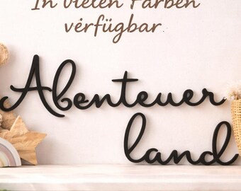 Adventureland – 3D wall lettering made of PLA | Children's room decor | Boho wall decor | Personalized gift | Handmade