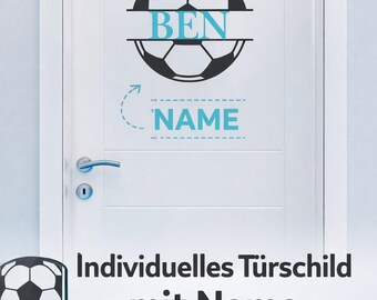 Personalized Football Door Sign with Name – Boys' Nursery Decor – Individual Nameplate for Doors – Gift for Football Fans