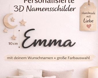 Personalized children's room door sign with name | 3D nameplate for baby room decor | Gift for birth or christening | Unique wall decor