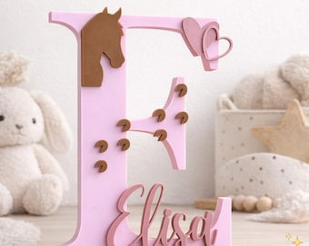 Personalized Children's Room Door Sign with Name | Nameplate for Girls with Horse Design | 3D Wall Decor for Baby's Room | Gift for Girls