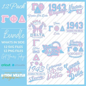 Gamma Phi Delta SVG Bundle for Cricut & Silhouette | Gamma Phi Delta Sorority SVG Cut Files Bundle Digital Download | Premium Svg Files