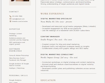 Plantilla de CV moderna en Canva: profesional y fácil de editar