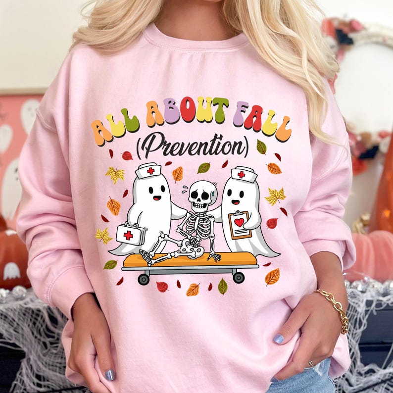 All About Fall Prevention Png Svg, Thanksgiving Fall Nurse Ghost Design ...