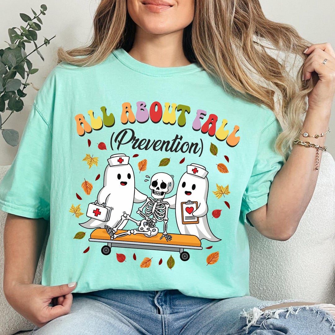 All About Fall Prevention Png Svg, Thanksgiving Fall Nurse Ghost Design ...