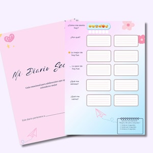 Emotional Journal for Teens in Spanish – Printable PDF Self-Help Guide, Daily Emotional Journaling and Gratitude