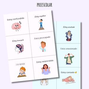 Emotion cards for children in Spanish | Preschool emotional control | Printable educational PDF | Montessori | Regulate your emotions