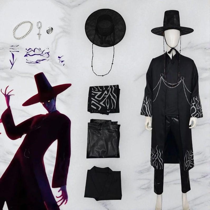 Anime K-Pop: Demon Hunters Saja Boys Jinu Cosplay Costume Full Set