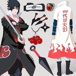 Uchiha Itachi Akatsuki Cloak | Ninja Hokage Cosplay Costume | Fourth Hokage Robe for Anime Fans