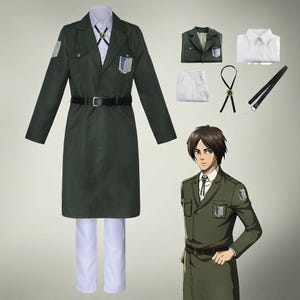Attack on Titan Cosplay Jacket – Eren Levi Scouting Legion Uniform Windbreaker Costume