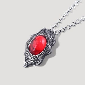 DMC Devil May Cry 5 Dante Pendant Necklace | Red & Blue Gem Cosplay Jewelry | Vintage Chain Gift for Men | Women