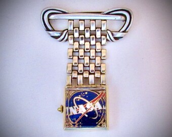 Art Deco NASA Pin Watch: 1930s Belmar Sterling Silver Brooch
