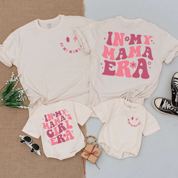 In My Mama's Girl Era Matching Outfit, Custom Family, New Mom Shirt , Baby shower gift, Mommy and daughter, Newborn for Girl, Baby Romper