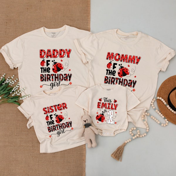 Ladybug 1st Birthday Shirt, Family Matching Outfits, Little Lady Bug Birthday, Baby Girl Bodysuit, First Birthday Ladybug Outfit, Love Bug