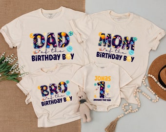Personlized Space Birthday Shirt, Outer Space 1st Birthday Shirt, Matching Family Outfits, Baby Bodysuit, Mommy and Me,Astronaut Baby Outfit