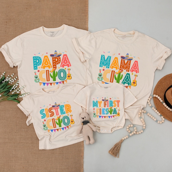 Uno Fiesta Birthday Shirt, My First Fiesta Shirts, Family Matching Outfits, Taco Bout One, Abuela Shirt, Baby Bodysuit, Mexican Baby Clothes