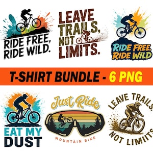 Mountain Bike T-Shirt Designs: Ride Free MTB PNG Bundle