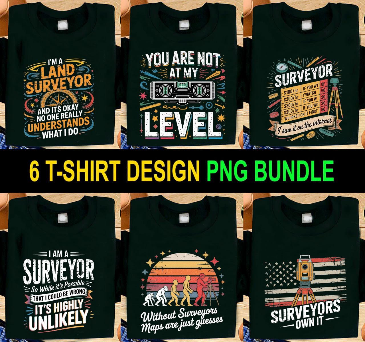 トップス C.E MD Surveyors BIG SHIRT Surveying Grandpa Old Surveyors Never Die Land Surveyor T