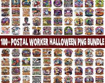 Postal Worker Halloween PNG Bundle: 100+ Mail Carrier Sublimation Designs (Digital Download)