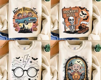 Harry Potter Halloween PNG-bundel: tovenaar clipart, spookachtige ontwerpen (digitale download)