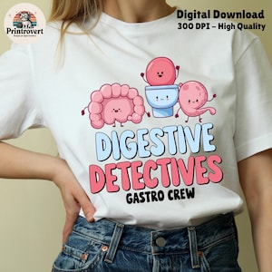 Gastroenterologie Krankenschwester PNG, lustiges GI Krankenschwester Shirt Design, Verdauungsdetektiv Sublimation, Krankenschwester Wertschätzung T-Shirt, digitaler Download