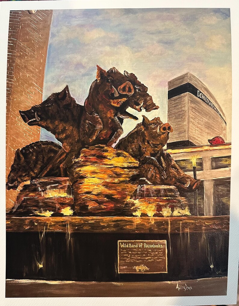 Artist Prints, Arkansas Razorback Statue - Etsy
