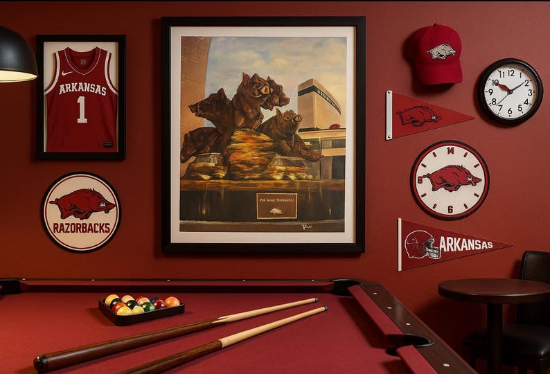 Arkansas Razorback Statue Print - Etsy