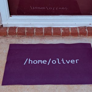 Custom Name Linux Doormat | Themed Ubuntu, Arch, Fedora, Gnome Tech Computer Home Decor
