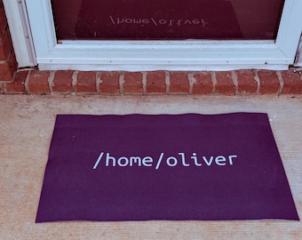 Custom Name Linux Doormat | Themed Ubuntu, Arch, Fedora, Gnome Tech Computer Home Decor