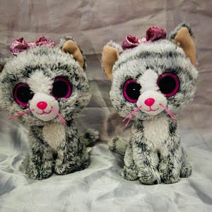 KIKI the Grey Cat (6 Inch) Plush Stuffed Animal Toy - TY Beanie Boos - No Tags