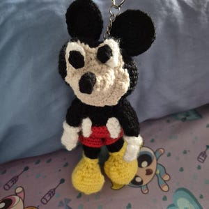 Crochet Mickey Mouse Keychain • Amigurumi Plush Toy Charm • Handmade Stuffed Animal (Approx. 7 inches) image 9