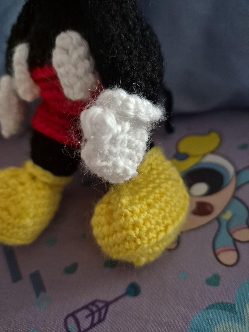 Crochet Mickey Mouse Keychain • Amigurumi Plush Toy Charm • Handmade Stuffed Animal (Approx. 7 inches) image 4