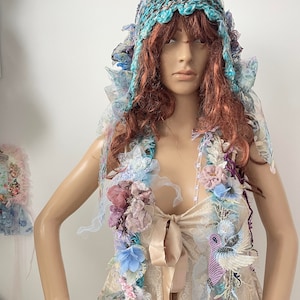 Gehaakte hoed Earflap Hat Gehaakte dikke hoed sprookjeskunst om draagbare kunst shabby chic boho valentijnscadeau te dragen